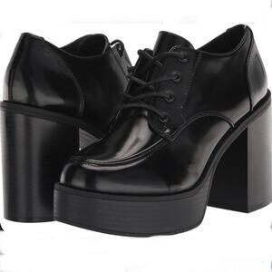 Westies Black Women’s Lace Up Block Heel Oxford Shoes Size 5.5